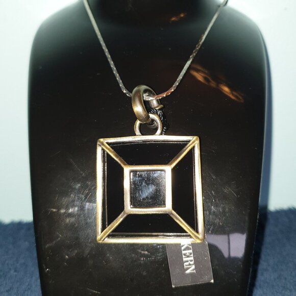 Large Dyrberg/Kern Copenhagen Black Art Deco Pendant - Picture 9 of 11